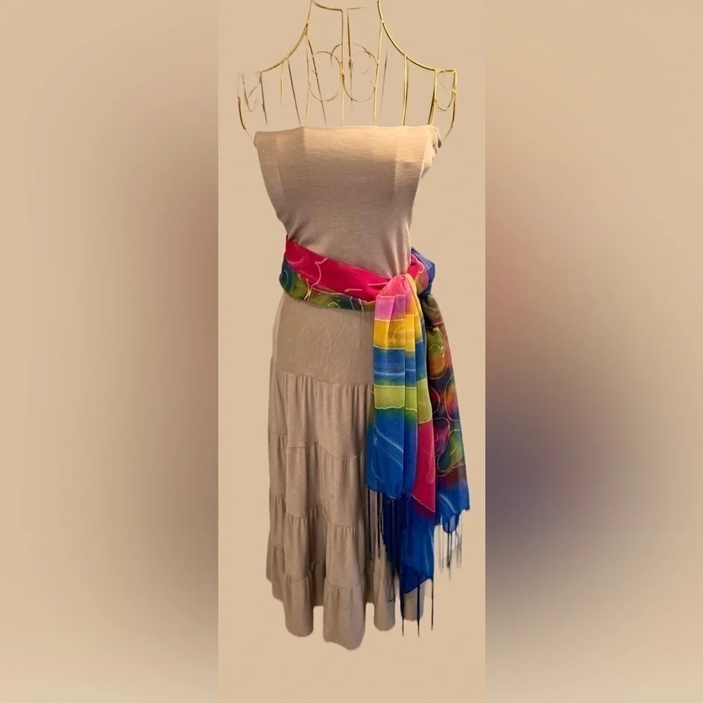 Gorgeous Vibrant and Colorful Jamaican Scarf, OS